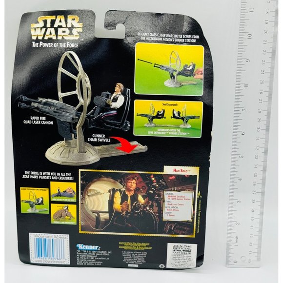 1997 KENNER STAR WARS HAN SOLO MILLENNIUM FALCON GUNNER STATION FIGURE POTF NEW - Picture 4 of 5